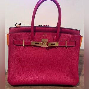 HERMES BIRKIN 30 - ROUGE CASAQUE - TAURILLON CLEMENCE - Q5
